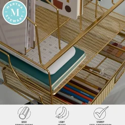 Martha Stewart Gold Desktop Organizer-Drawer