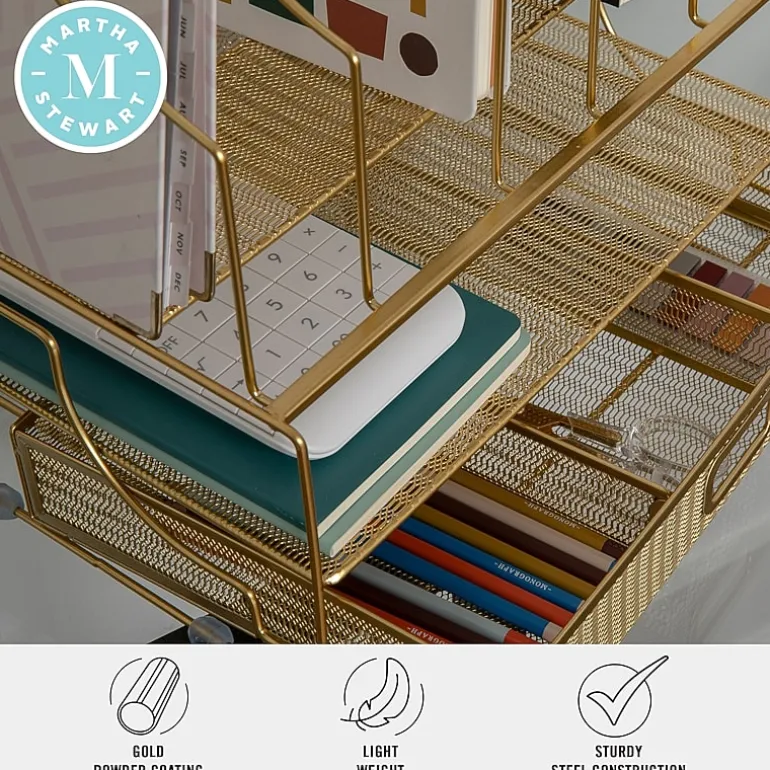 Martha Stewart Gold Desktop Organizer-Drawer