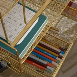 Martha Stewart Gold Desktop Organizer-Drawer