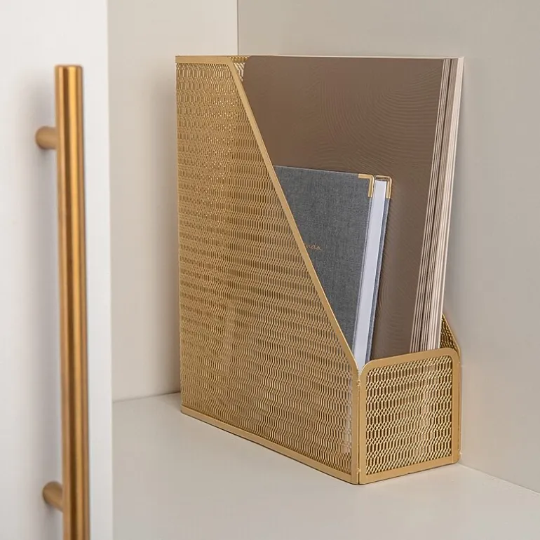 Martha Stewart Gold Mesh Single File Holder