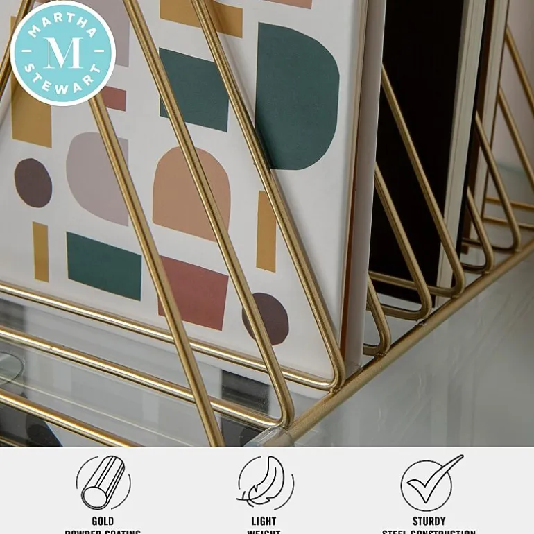 Martha Stewart Gold Mesh 9 Slot File Holder