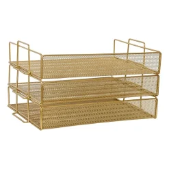 Martha Stewart Gold 3 Tier Desk Letter Tray