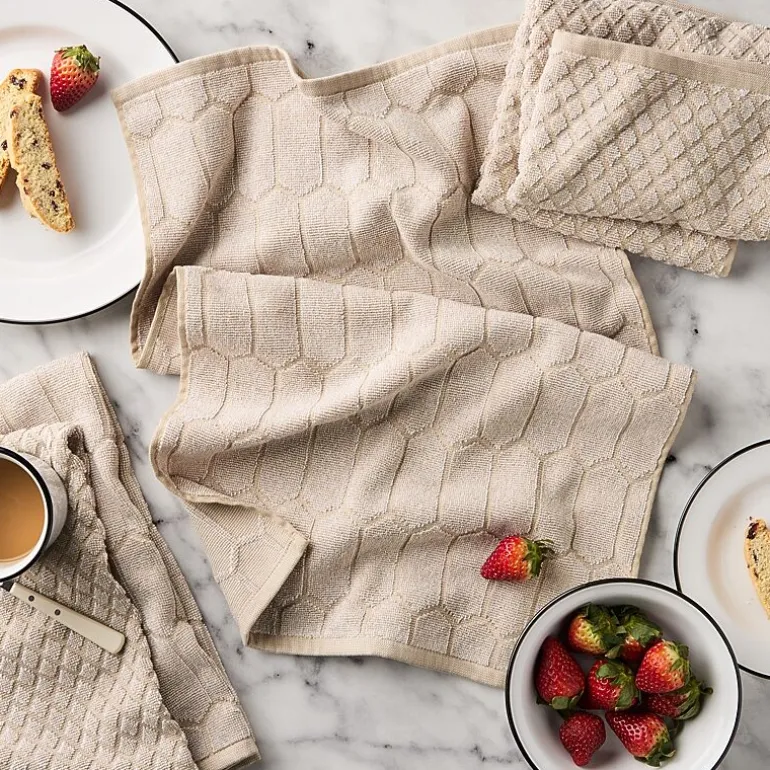 Martha Stewart Honeycomb Chambray 4-pc. Kitchen Towel Set