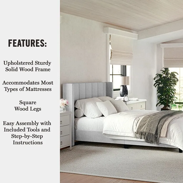 Martha Stewart Kay Upholstered Platform Bed