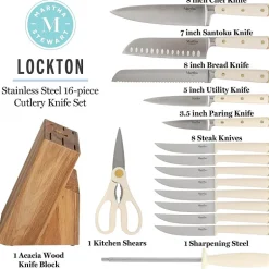 Martha Stewart Lockton 16-pc. Knife Block Set