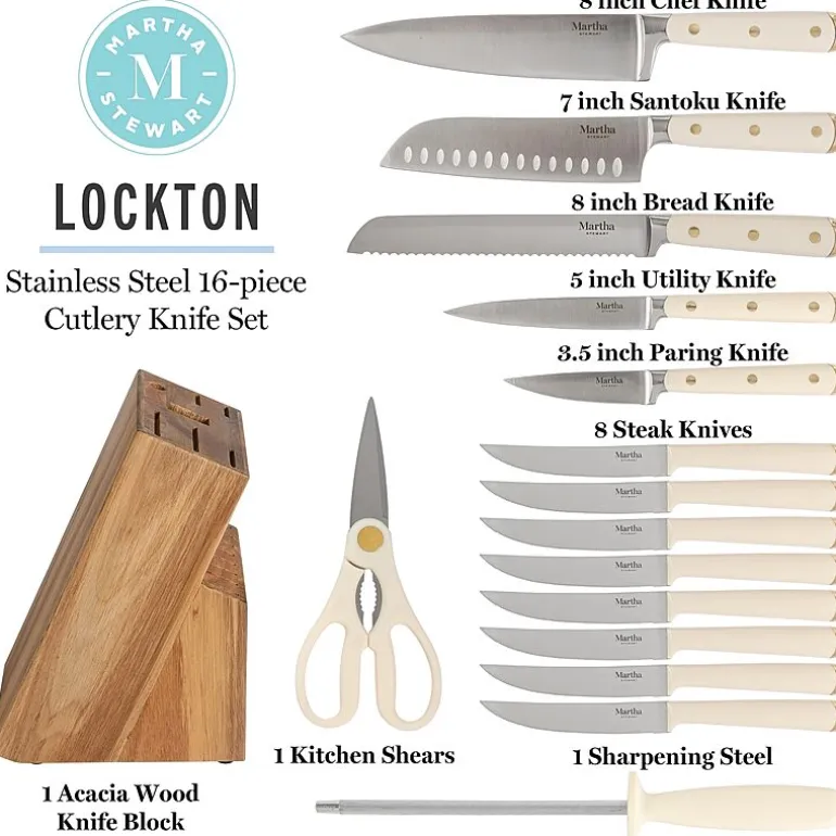 Martha Stewart Lockton 16-pc. Knife Block Set