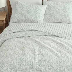Martha Stewart Murray Leaves Easy Care Quilt Set