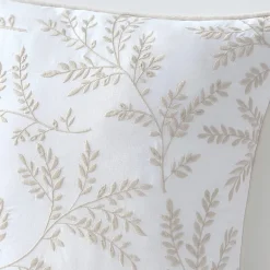 Martha Stewart Murray Leaves Embroidered 18x18 Square Throw Pillow