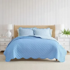Martha Stewart Olivia Gingham Easy Care Quilt Set