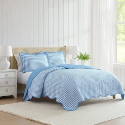 Martha Stewart Olivia Gingham Easy Care Quilt Set