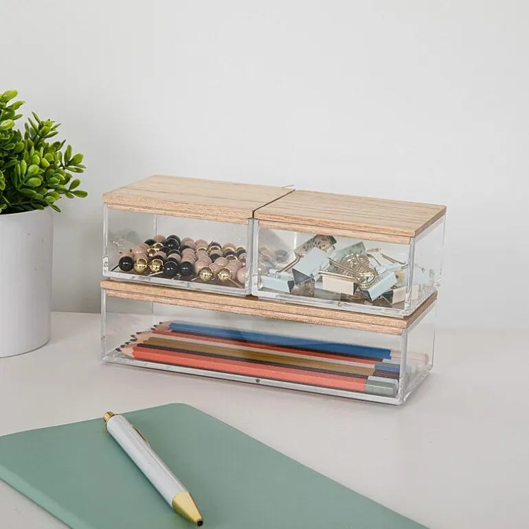Martha Stewart 3 Pack Bins With MDF Lids