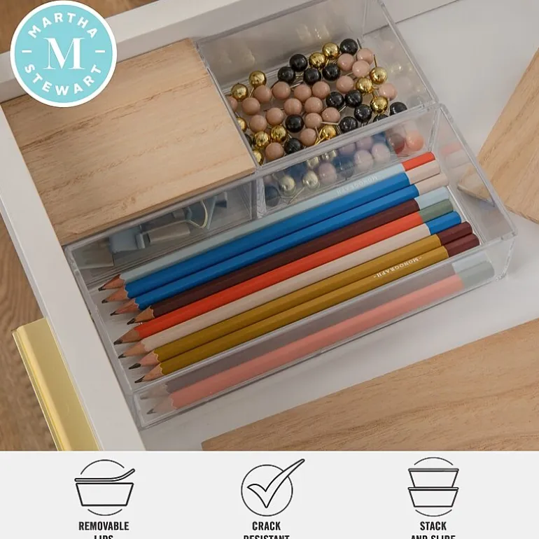 Martha Stewart 3 Pack Bins With MDF Lids