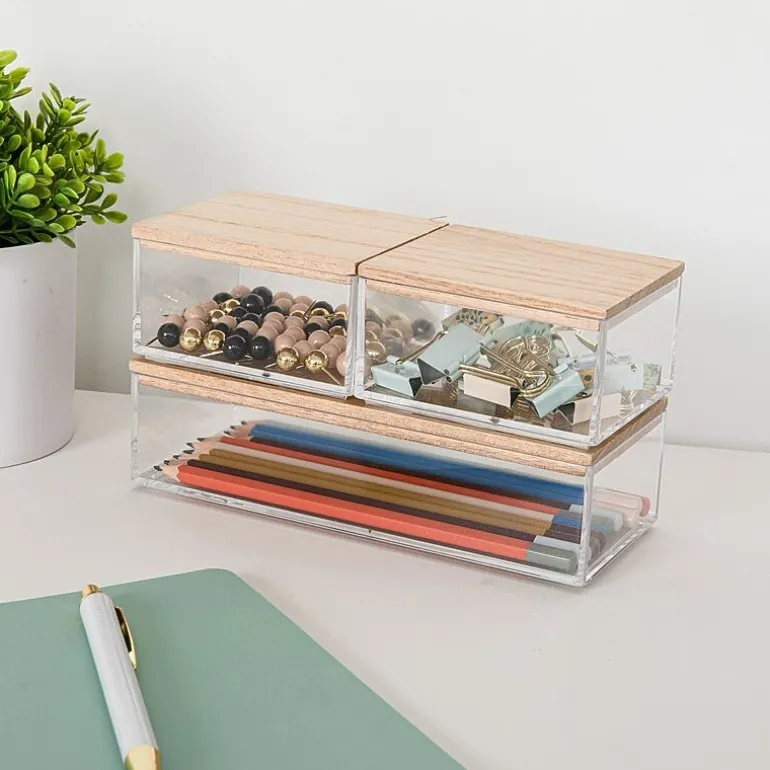 Martha Stewart 3 Pack Bins With MDF Lids