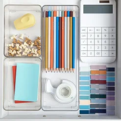 Martha Stewart 3 Pack Clear Bins With White MDF Lids
