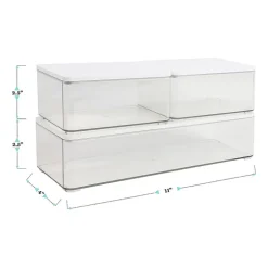 Martha Stewart 3 Pack Clear Bins With White MDF Lids