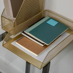 Martha Stewart 2 Pack Gold Mesh Letter Trays