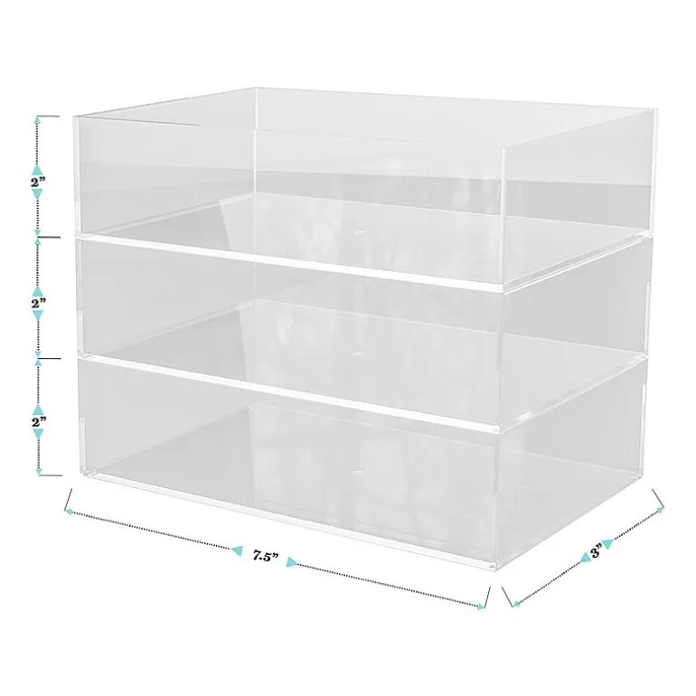 Martha Stewart 3 Pack 3X7.5 Clear Desk Organizer