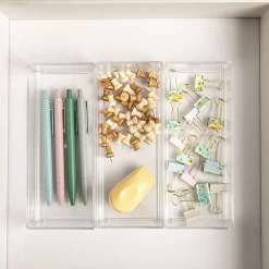 Martha Stewart 3 Pack 3X7.5 Clear Desk Organizer
