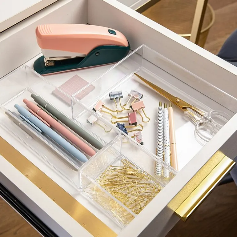 Martha Stewart 3 Piece Clear Desktop Organizers