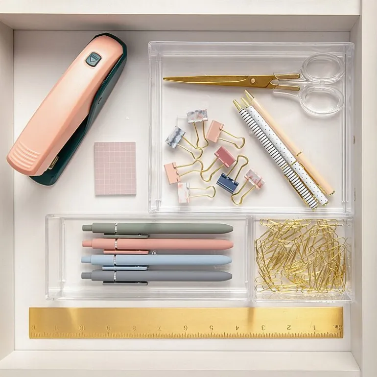 Martha Stewart 3 Piece Clear Desktop Organizers