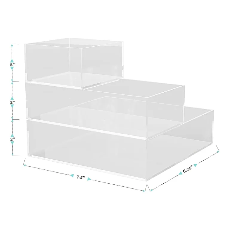 Martha Stewart 3 Piece Clear Desktop Organizers