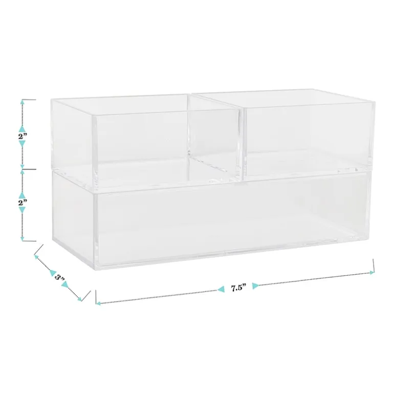 Martha Stewart 3 Piece Clear Desktop Organizers