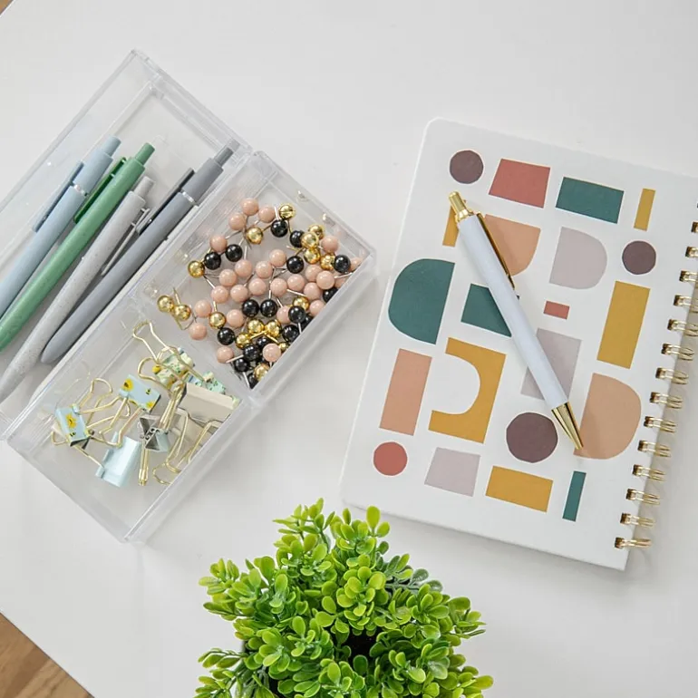 Martha Stewart 3 Piece Clear Desktop Organizers