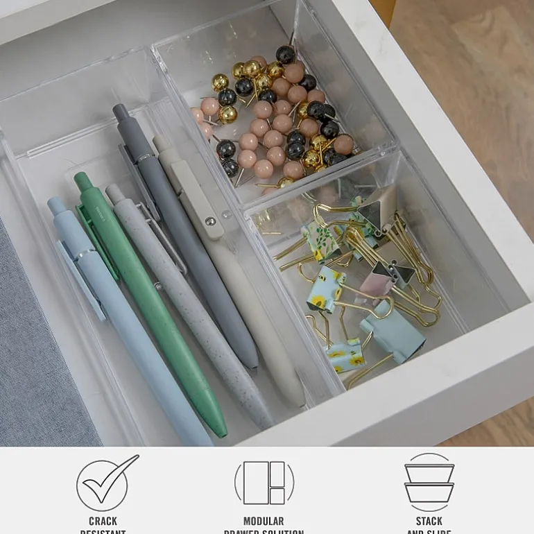 Martha Stewart 3 Piece Clear Desktop Organizers