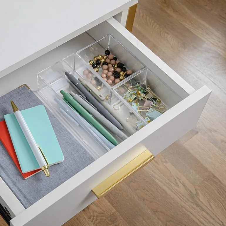 Martha Stewart 3 Piece Clear Desktop Organizers
