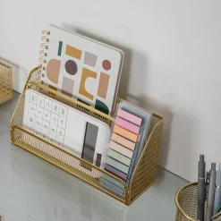 Martha Stewart 6 Piece Gold Desk Organizer Set