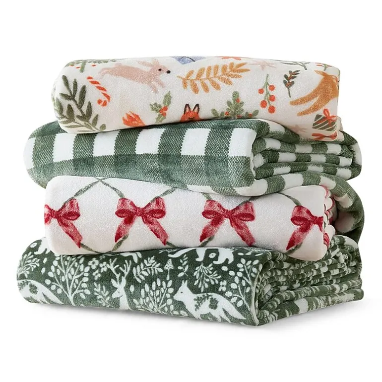 Martha Stewart Printed Seasonal Plush Throw