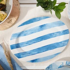 Martha Stewart Salt and Shore Americana 16 inch Ceramic Oval Platter