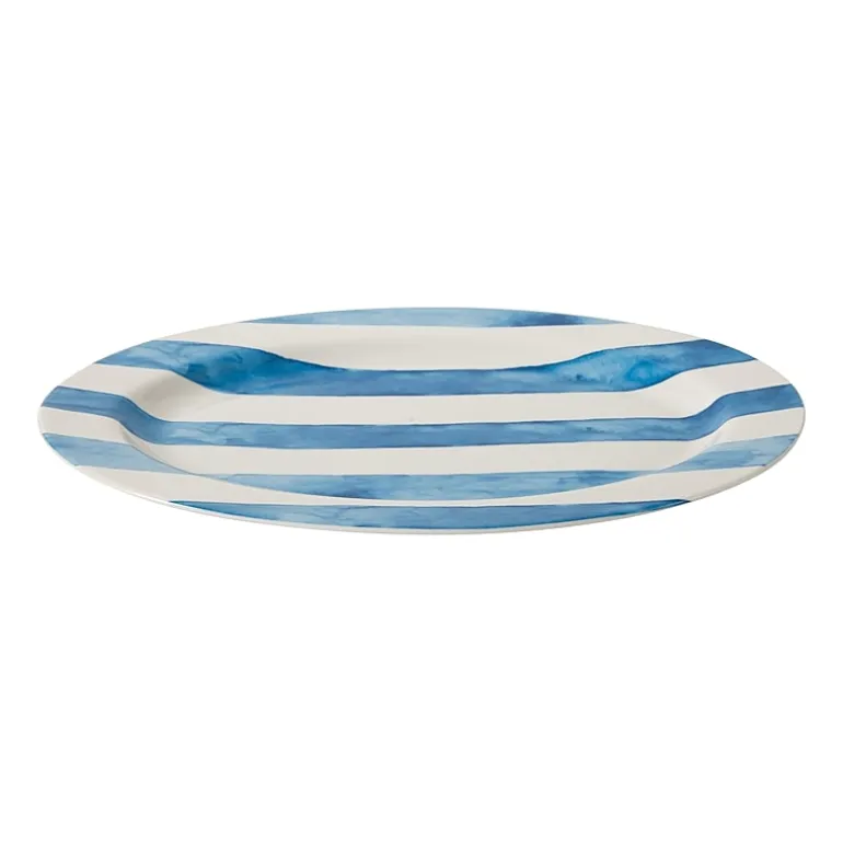 Martha Stewart Salt and Shore Americana 16 inch Ceramic Oval Platter