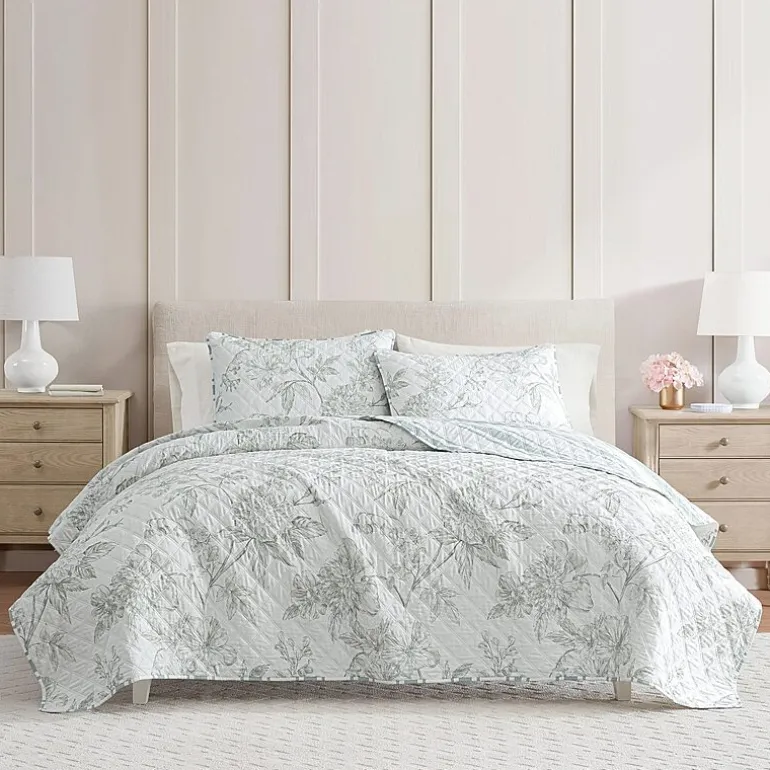 Martha Stewart Vine Flora Easy Care Quilt Set