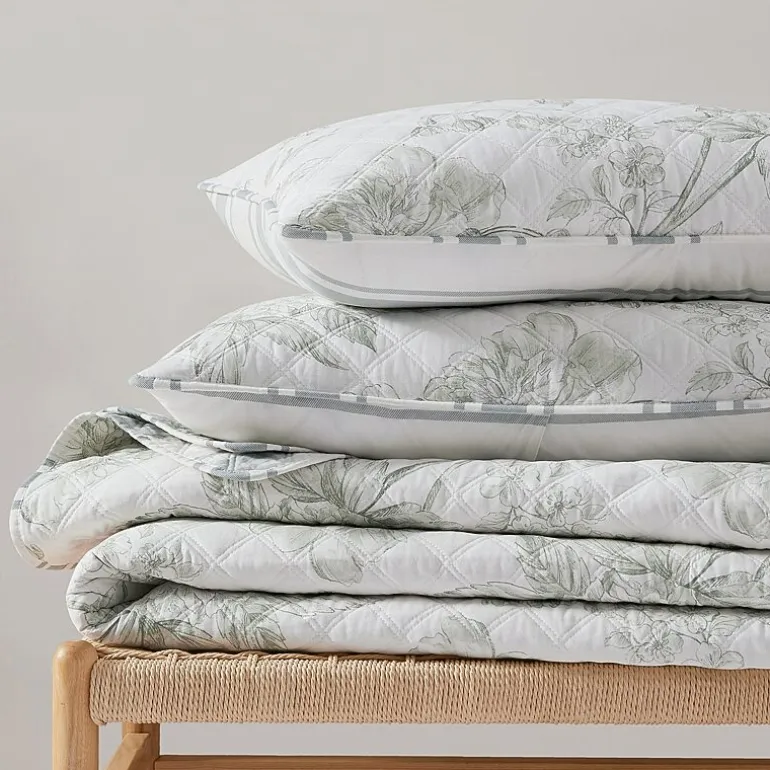 Martha Stewart Vine Flora Easy Care Quilt Set