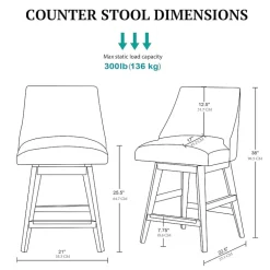 Martha Stewart Winfield Swivel Counter Counter Height Bar Stool