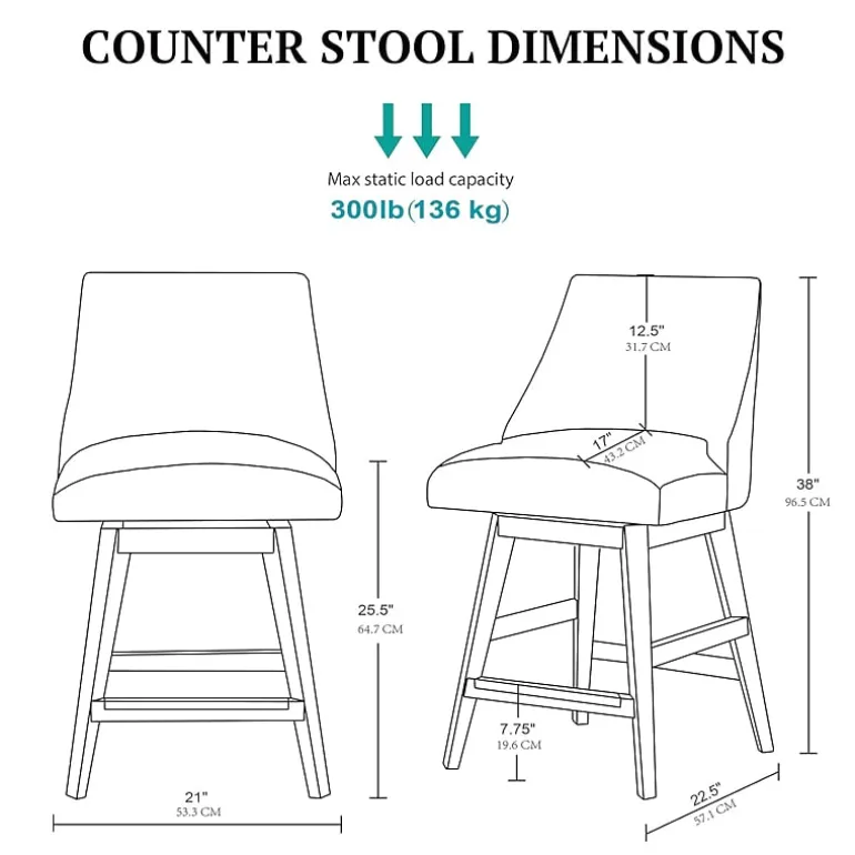 Martha Stewart Winfield Swivel Counter Counter Height Bar Stool