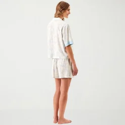 Martha Stewart Womens V-Neck Short Sleeve 2-pc. Pajama Set