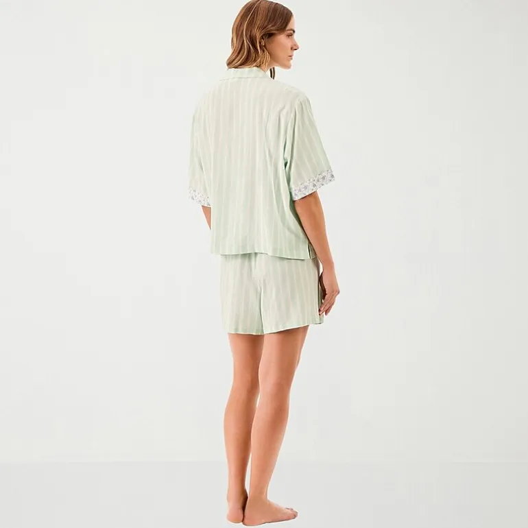 Martha Stewart Womens V-Neck Short Sleeve 2-pc. Pajama Set