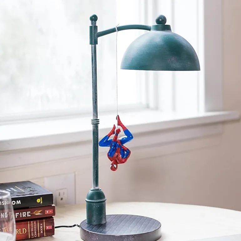 Marvel Street Lamp With Spiderman Figure 16 Inch Led Desk Lamp