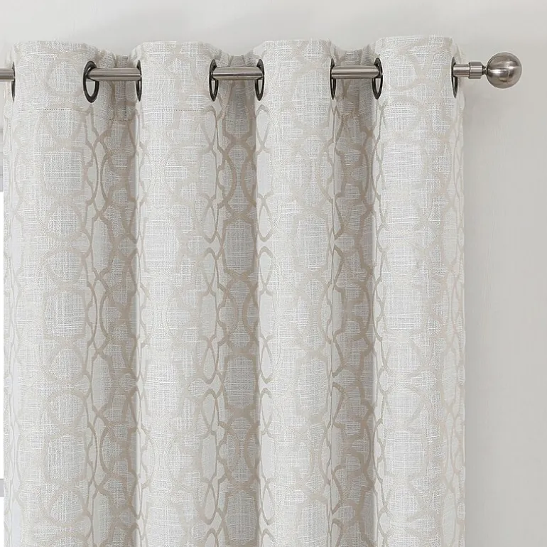 Max Blackout Campbell Geo Jacquard Grommet Top Energy Saving 100% Blackout Single Curtain Panel