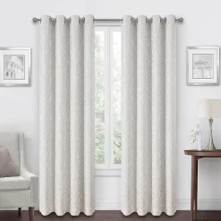 Max Blackout Campbell Geo Jacquard Grommet Top Energy Saving 100% Blackout Single Curtain Panel