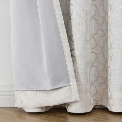 Max Blackout Campbell Geo Jacquard Grommet Top Energy Saving 100% Blackout Single Curtain Panel