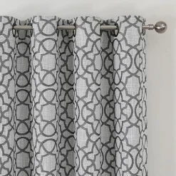 Max Blackout Campbell Geo Jacquard Grommet Top Energy Saving 100% Blackout Single Curtain Panel