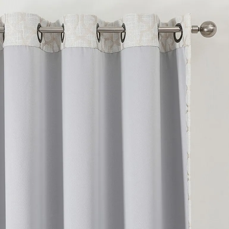 Max Blackout Campbell Geo Jacquard Grommet Top Energy Saving 100% Blackout Single Curtain Panel