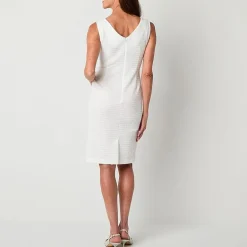 Maya Brooke Womens Pearl Trim Jacket Dress