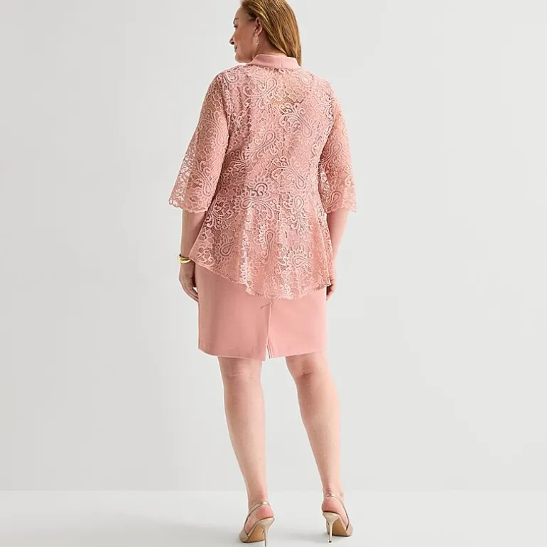 Maya Brooke Womens Plus Jacket Dress