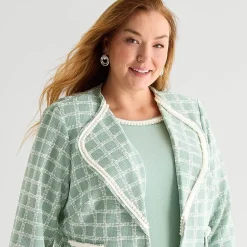 Maya Brooke Womens Plus Jacket Dress