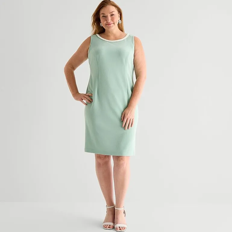 Maya Brooke Womens Plus Jacket Dress