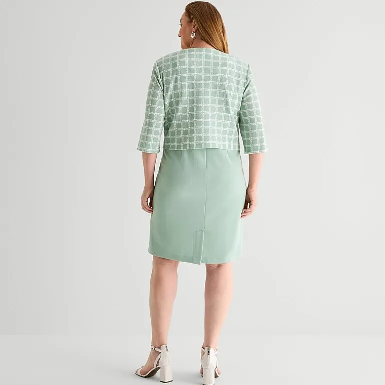 Maya Brooke Womens Plus Jacket Dress